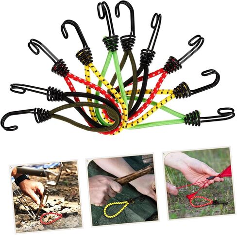 VICASKY 10Pcs Tent Elastic Rope Buckles Multi Functional Tent Hooks for Camping Accessories and Strong Load Capacity for Setup and Secure Fixing in Saudi Arabia