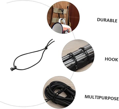 Sosoport 15Pcs Elastic Strap Hook Durable Multi Purpose Fastener for Outdoor Use Easy to Install Bungee Strap Clips for Secure Attachment and Organization in Saudi Arabia