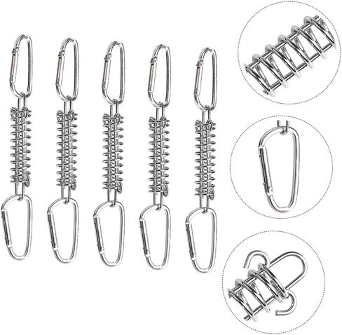 1Set Camping Spring Hook Buckle with Rings Heavy Duty Tent Rope Tensioners for Windproof Outdoor Use Durable and Resistant Buckles for Secure Canopy Setup in Saudi Arabia