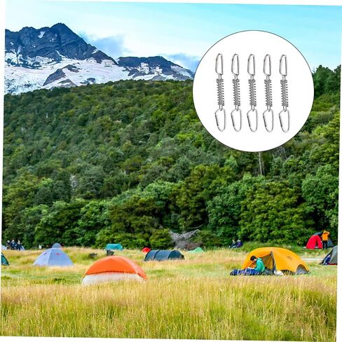 1Set Camping Spring Hook Buckle with Rings Heavy Duty Tent Rope Tensioners for Windproof Outdoor Use Durable and Resistant Buckles for Secure Canopy Setup in Saudi Arabia