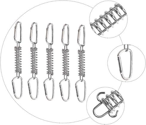 1Set Camping Spring Hook Buckle with Rings Heavy Duty Tent Rope Tensioners for Windproof Outdoor Use Durable and Resistant Buckles for Secure Canopy Setup in Saudi Arabia