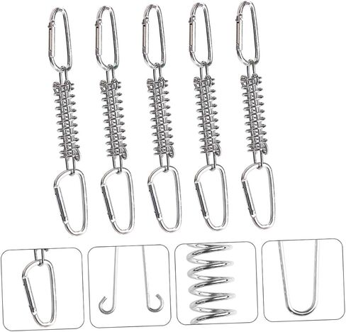 1Set Camping Spring Hook Buckle with Rings Heavy Duty Tent Rope Tensioners for Windproof Outdoor Use Durable and Resistant Buckles for Secure Canopy Setup in Saudi Arabia