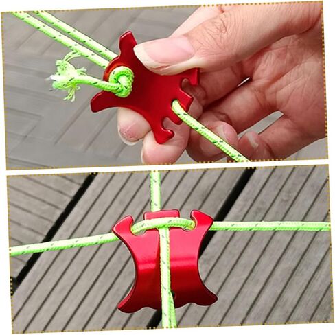 6Pcs Lightweight Rope Adjusters Portable Fasteners for Camping Tents Outdoor Use and Versatile Rope Tighteners in Kuwait