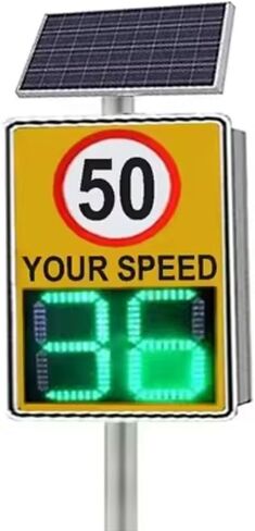 Solar Powered Speed Limit Radar Sign - High Brightness LED Display, Adjustable Reflective Road Warning Feedback Sign, 60x90 cm, Enhance Safety & Traffic Control in Saudi Arabia