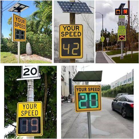 Solar Powered Speed Limit Radar Sign - High Brightness LED Display, Adjustable Reflective Road Warning Feedback Sign, 60x90 cm, Enhance Safety & Traffic Control in Saudi Arabia