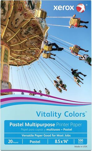 Xerox® Vitality Colors™ Multipurpose Printer Paper, Legal Paper Size, 20 Lb, 30% Recycled, Blue, Ream Of 500 Sheets in Saudi Arabia