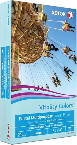 Xerox® Vitality Colors™ Multipurpose Printer Paper, Legal Paper Size, 20 Lb, 30% Recycled, Blue, Ream Of 500 Sheets in Saudi Arabia