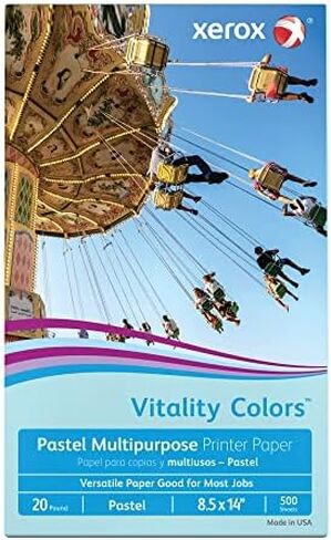 Xerox® Vitality Colors™ Multipurpose Printer Paper, Legal Paper Size, 20 Lb, 30% Recycled, Blue, Ream Of 500 Sheets in Saudi Arabia