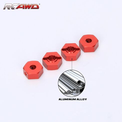 RCAWD 14mm Aluminum Wheel Hex Hub for Arrma 1/10 Gorgon 4X2 MEGA 550 Upgrades Part Red in Saudi Arabia