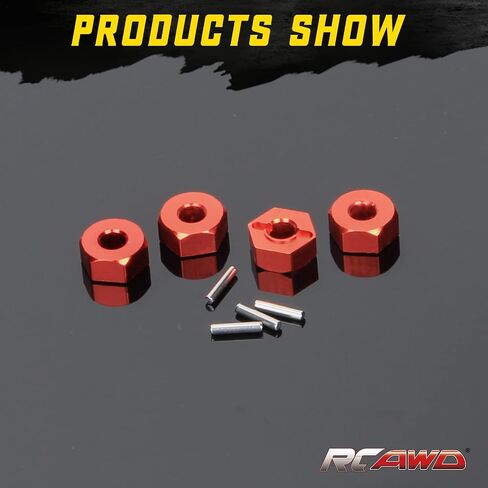 RCAWD 14mm Aluminum Wheel Hex Hub for Arrma 1/10 Gorgon 4X2 MEGA 550 Upgrades Part Red in Saudi Arabia