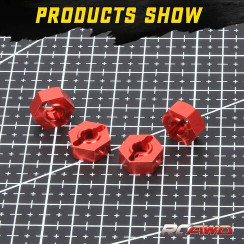 RCAWD 14mm Aluminum Wheel Hex Hub for Arrma 1/10 Gorgon 4X2 MEGA 550 Upgrades Part Red in Saudi Arabia