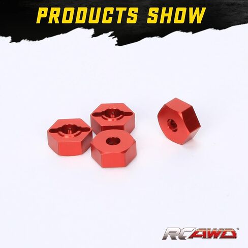 RCAWD 14mm Aluminum Wheel Hex Hub for Arrma 1/10 Gorgon 4X2 MEGA 550 Upgrades Part Red in Saudi Arabia