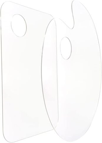 Gatuida 2pcs الطلاء الأكريليكي مع صواني خلط الطلاء الشفافة للإبهام للزيت ألواح ألوان مائية خفيفة الوزن DIY للفنانين in Saudi Arabia