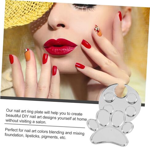 2Pcs Nail Art Color Mixing Tray Ring Nail Polish Holder for Blending Pigments Lipsticks More for Home Salon and Events Easy to Use Unique Design in Kuwait