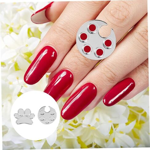 2Pcs Nail Art Color Mixing Tray Ring Nail Polish Holder for Blending Pigments Lipsticks More for Home Salon and Events Easy to Use Unique Design in Kuwait