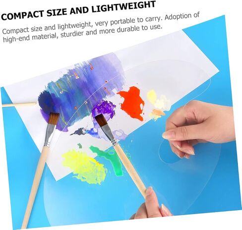 2Pcs Color Mixing Trays Transparent Paint Pallets with Thumb Hole for DIY Painting Durable Acrylic Art Supplies for Watercolor and Oil Painting Crafts in Saudi Arabia