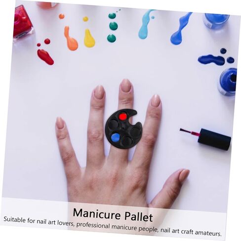 Mini Ring Palette Set of 10 for Nail Art Mixing Tray for Gel Polish and Nail Designs for Professional and Personal Use Random Color in Saudi Arabia