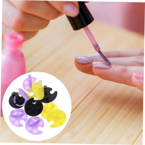 Mini Ring Palette Set of 10 for Nail Art Mixing Tray for Gel Polish and Nail Designs for Professional and Personal Use Random Color in Saudi Arabia