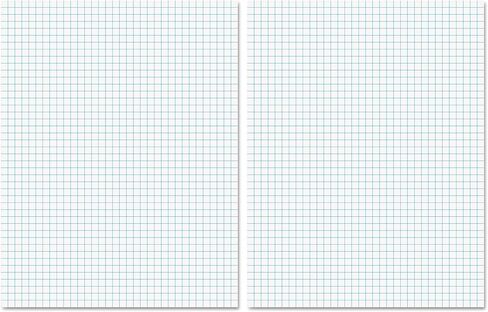 Ampad 8 1/2 x 11 Inches White Quad Pad, 4 Square Inch, 50 Sheets, 1 Each (22-030C) in Kuwait