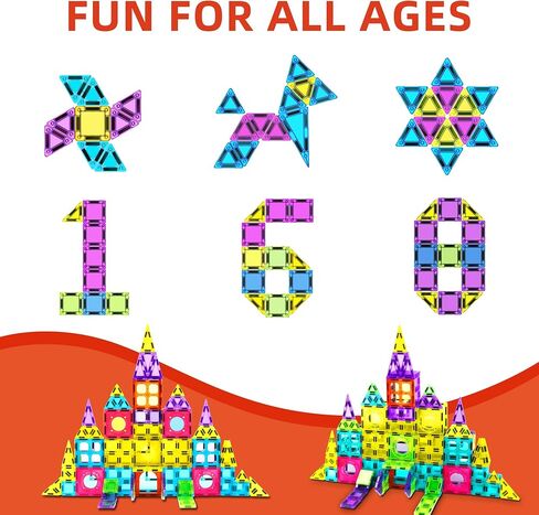 250 PCS Magnetic Tiles for Kids,Magnetic Blocks for Kids with Christmas Theme, Magnetic Building Blocks Set, 3D SETM Educational Toddler Toys in Saudi Arabia
