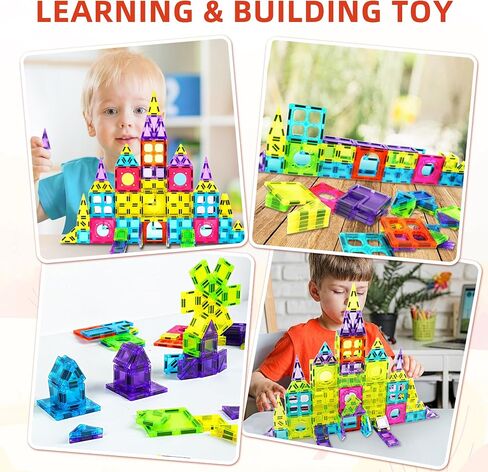 250 PCS Magnetic Tiles for Kids,Magnetic Blocks for Kids with Christmas Theme, Magnetic Building Blocks Set, 3D SETM Educational Toddler Toys in Saudi Arabia