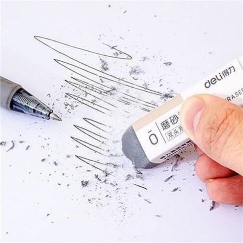 2-Pcs Grey Matte Ink Erasers - Pen-Style Design for Ballpoint and Fountain Pens, Frosted Non-Abrasive Office and School Supplies in Saudi Arabia