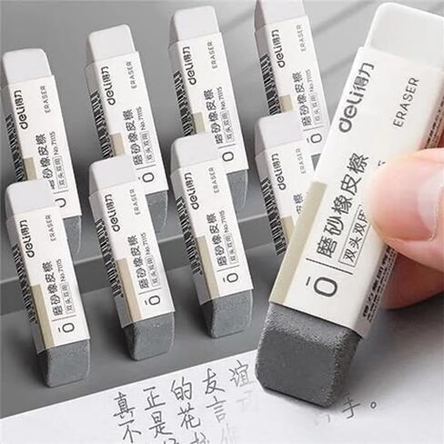 2-Pcs Grey Matte Ink Erasers - Pen-Style Design for Ballpoint and Fountain Pens, Frosted Non-Abrasive Office and School Supplies in Saudi Arabia