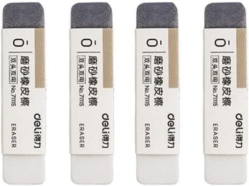 2-Pcs Grey Matte Ink Erasers - Pen-Style Design for Ballpoint and Fountain Pens, Frosted Non-Abrasive Office and School Supplies in Saudi Arabia