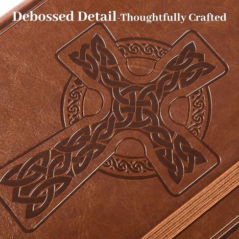 CAGIE Leather Lined Journal Notebook for Men & Women, Debossed Cross, 320 Pages 100 GSM Thick Paper, A5 Hardcover Journaling Notebooks for Writing, 5.7'' X 8.3'' Diary, Brown in Saudi Arabia