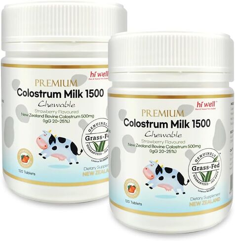 Hi Well Premium Grass-Fed Colostrum Milk 1500 120Tablets in Saudi Arabia
