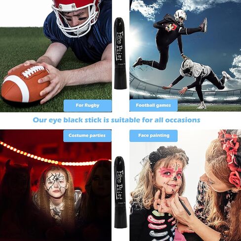 Generic 6 PCS Sports Eye Stick Football Stick Face Paint, Eye Black Stick For Baseball Football Softball Lacrosse Sports Accessories, Anti-Glare Eye Black For Adults Youth Body Lacrosse Hockey in Saudi Arabia