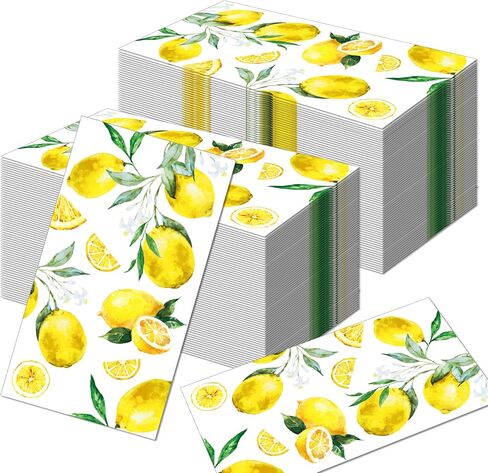 40Pcs Lemon Napkins Lemon Paper Napkins Yellow Citrus Fruit Disposable Hand Napkin Watercolor Summer Fruit Disposable Hand Towel for Summer Kitchen, Bathroom, Tea Party, Baby Shower in Saudi Arabia