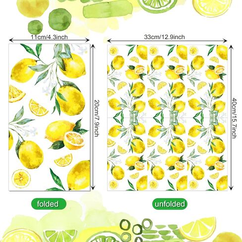 40Pcs Lemon Napkins Lemon Paper Napkins Yellow Citrus Fruit Disposable Hand Napkin Watercolor Summer Fruit Disposable Hand Towel for Summer Kitchen, Bathroom, Tea Party, Baby Shower in Saudi Arabia