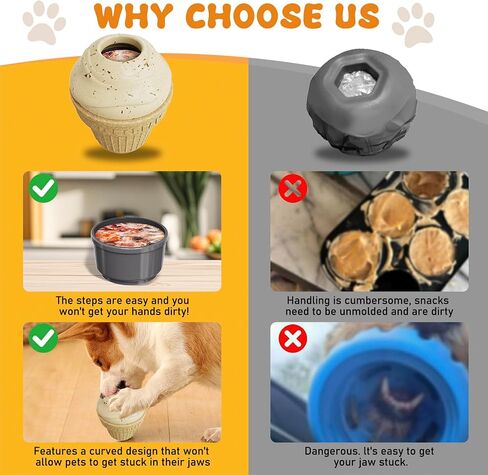 TOP Frozen Treat Dispenser & Chew Toy لمضغات العدوانية - لعبة التفاعل مع صندوق وجبة خفيفة قابلة للتجميد ، التحفيز العقلي للكلاب ذات السلالات الكبيرة ، التصميم غير القابل للكسر in Kuwait