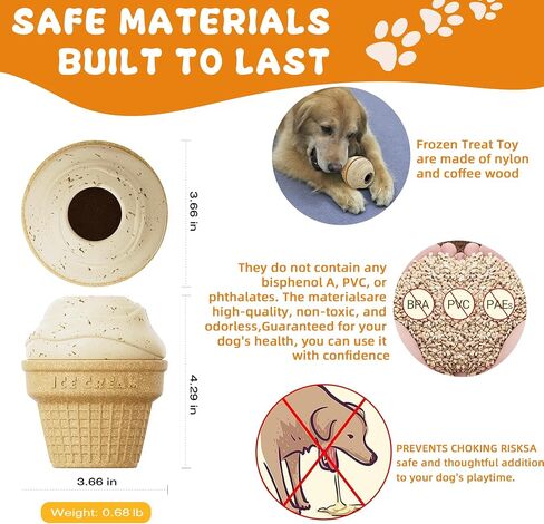 TOP Frozen Treat Dispenser & Chew Toy لمضغات العدوانية - لعبة التفاعل مع صندوق وجبة خفيفة قابلة للتجميد ، التحفيز العقلي للكلاب ذات السلالات الكبيرة ، التصميم غير القابل للكسر in Kuwait