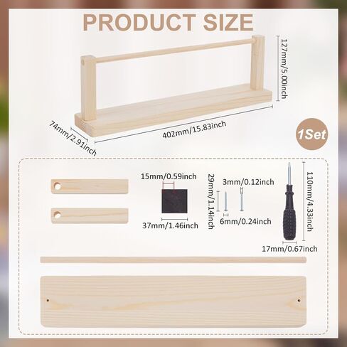 UNICRAFTALE Wooden Yarn Holder for Knitting Croche Supplies Single Rotating Yarn Ball Dispenser Stand Horizontal Yarn Spinner Ribbon Storage Organizer Rack Crochet Gift for Knitting Lovers in Kuwait