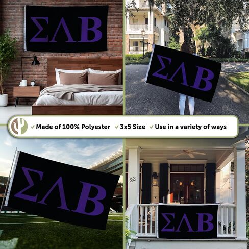Desert Cactus Sigma Lambda Beta Flag Greek Letter Fraternity Banner Large 3x5 feet Flags Sign Decor SLB in Saudi Arabia