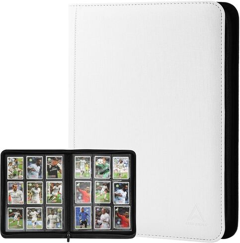 9 Pocket Trading Card Binder 540 Capacity with Zip Closure - Premium Double Sided PU Leather Card Protector, Hold & Organize Cards for TCG, MTG, Sports Cards (Black) in Saudi Arabia