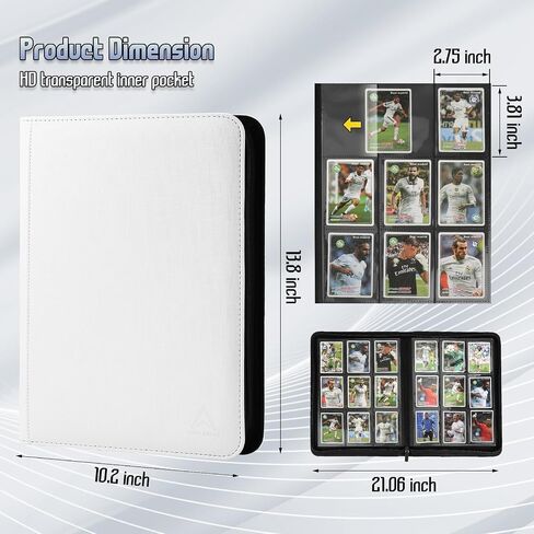 9 Pocket Trading Card Binder 540 Capacity with Zip Closure - Premium Double Sided PU Leather Card Protector, Hold & Organize Cards for TCG, MTG, Sports Cards (Black) in Saudi Arabia
