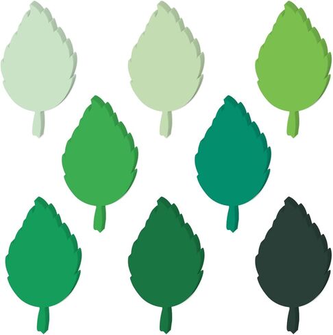 200Pcs Green Leaf Cardboard Decoration in Eight Colors, Bright Colors Leaf Stickers Spring Summer Bulletin Board Tree, DIY Crafts Suitable for Classroom Decoration in Saudi Arabia