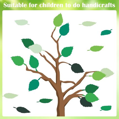 200Pcs Green Leaf Cardboard Decoration in Eight Colors, Bright Colors Leaf Stickers Spring Summer Bulletin Board Tree, DIY Crafts Suitable for Classroom Decoration in Saudi Arabia