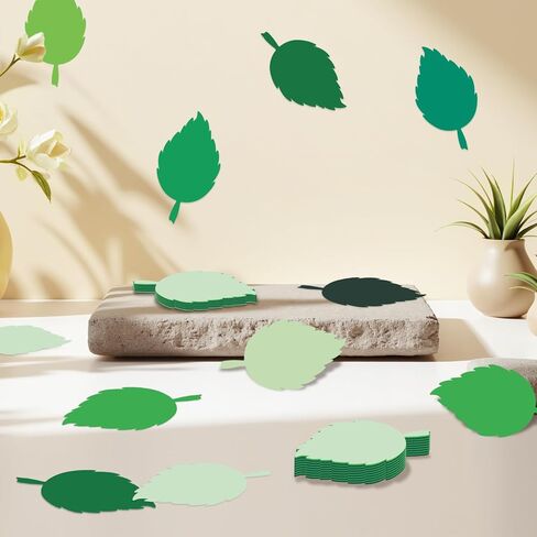 200Pcs Green Leaf Cardboard Decoration in Eight Colors, Bright Colors Leaf Stickers Spring Summer Bulletin Board Tree, DIY Crafts Suitable for Classroom Decoration in Saudi Arabia