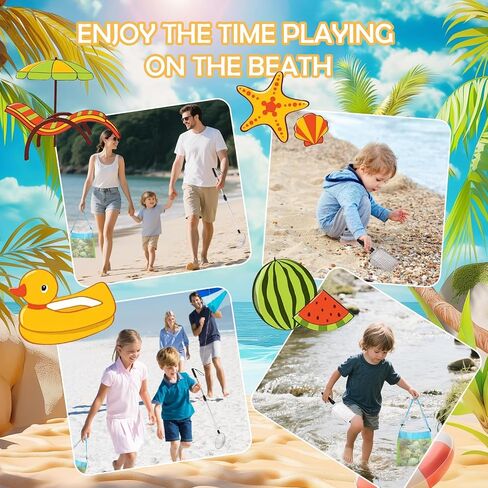 3pcs Sand Sifter for the Beach ، Scoop Scoop القابلة للتعديل ، مقارف قذيفة غربلة القشرة للشاطئ مع مقبض طويل ، Sifter Shark Tooth Sifter للشاطئ (الفضة) in Saudi Arabia