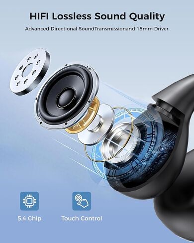 سماعات الأذن ترجمة AI ، تترجمات 3-in-1 سماعات الأذن 150 لغة ولهجات ، Hifi Sound ، Fit iOS و Android ، تصميم مقطع مفتوح للسفر والتعلم والأعمال （أسود） in Saudi Arabia