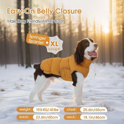 FUAMEY Dog Puffer Jacket for Large Dogs,Dog Cold Weather Coats Winter Dogs Down Jackets Waterproof Pet Snowsuits Warm Puppy Winter Vest Turtleneck Pets Adjustable Jackets Coats Pink L in Kuwait