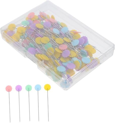 200pcs Dressmaking Pins Head Straight Pins Embroidery Needles Storage Box Sewing Accessories for Quilting and Craft Projects in Saudi Arabia