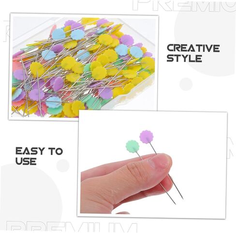 200pcs Dressmaking Pins Head Straight Pins Embroidery Needles Storage Box Sewing Accessories for Quilting and Craft Projects in Saudi Arabia
