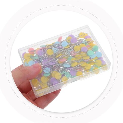 200pcs Dressmaking Pins Head Straight Pins Embroidery Needles Storage Box Sewing Accessories for Quilting and Craft Projects in Saudi Arabia