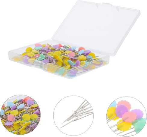 200pcs Dressmaking Pins Head Straight Pins Embroidery Needles Storage Box Sewing Accessories for Quilting and Craft Projects in Saudi Arabia