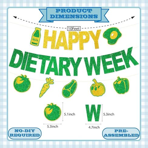 لافتة الأسبوع السعيد في الأسبوع - لا يوجد DIY Glitter Week Week Decorations Decorities Giftary Hompts in Kuwait